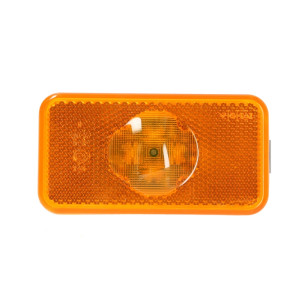 Svítilna obrysová, VOLVO, SCANIA, LED, oranžová, 12/24V, bílá záda, svorkovnice, náhrada, spona