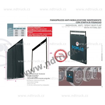 Zástěrka-guma vnitřní blatníku DOMAR, DK5075, 650x700mm